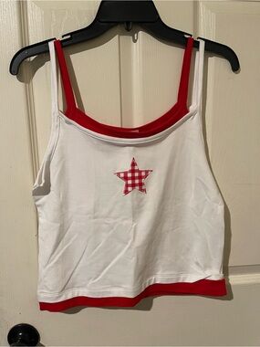 Attitude Not Included White & Red Star Cami Tank Top